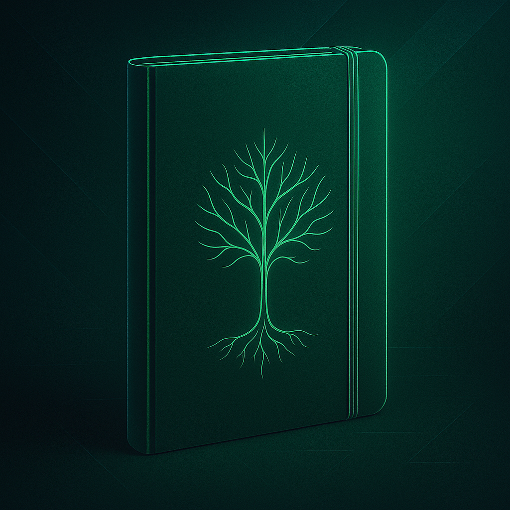 Green Journal with Tree Symbol